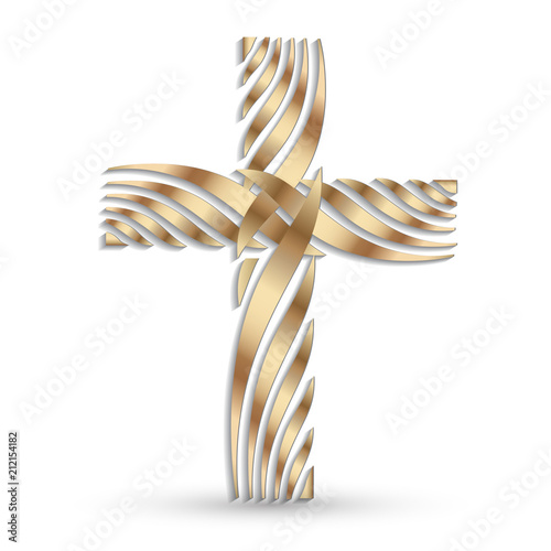 Golden cross vector symbol