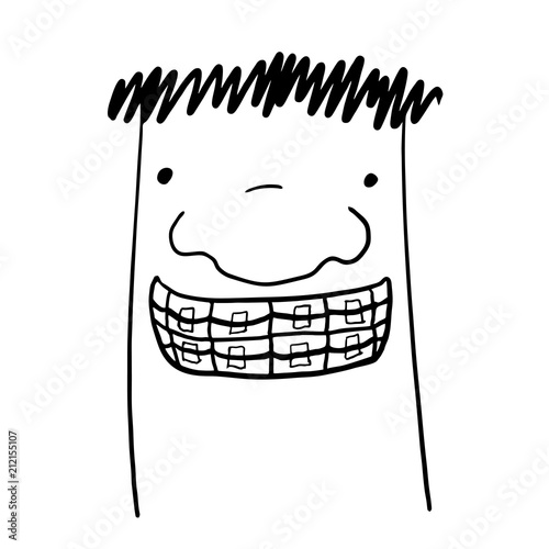 Face with brackets draw