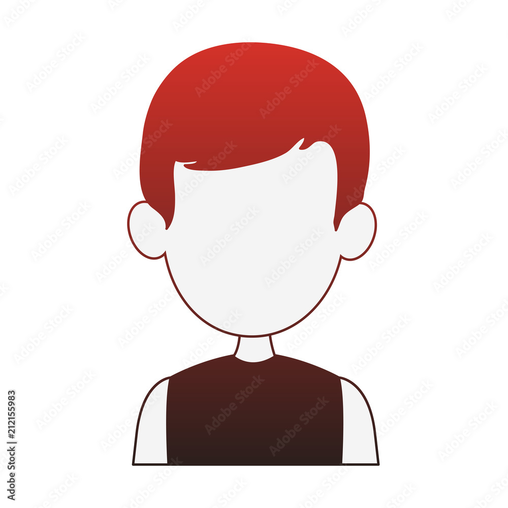Fototapeta premium Young man faceless profile vector illustration graphic design