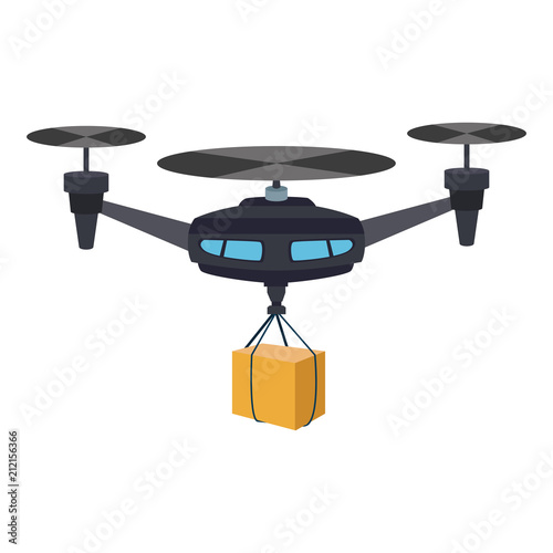 Drone with box vector illustration graphic design