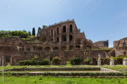 Ruins of Palatine hill palace in Rome, Italy (Circus Maximus)