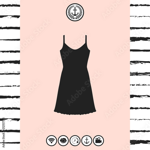 Sundress, Evening dress, combination or nightie, the silhouette. Menu item in the web design