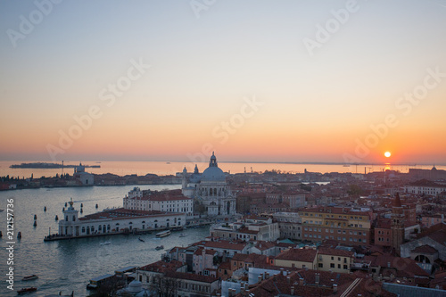 Aerial view of Venice at dawn  Italy