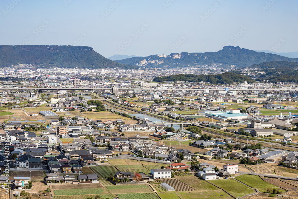 Landscape of a suburb in takamatsu city,Kagawa,Shikoku,Japan