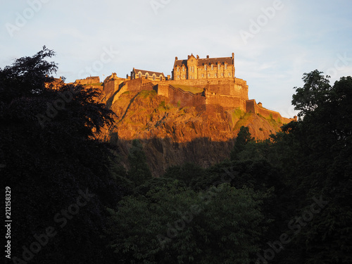 Edinburgh castle at sunset