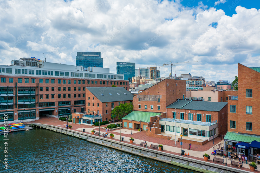 A view of the waterfront in Fells Point, Baltimore, Maryland