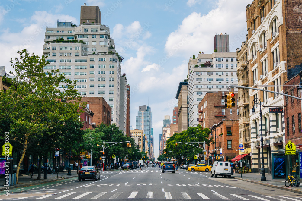 6th Avenue in Greenwich Village, Manhattan, New York City.