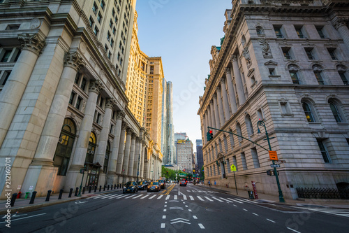 Centre Street at City Hall in Lower Manhattan, New York City.