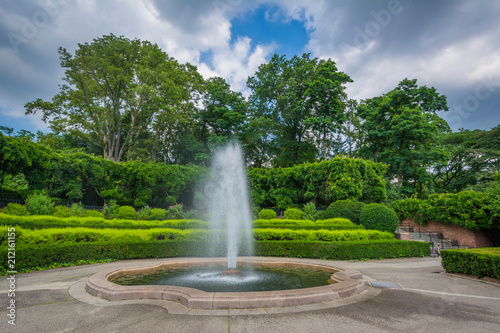 Fountain at the Conservatory Garden, in Central Park, Manhattan, New York City.