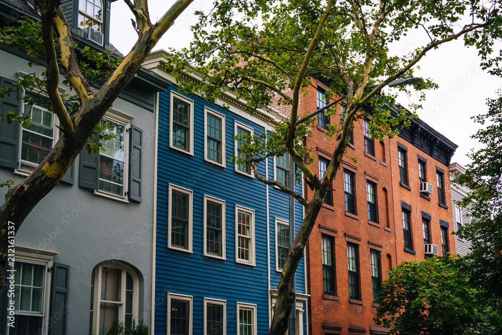 Houses in Brooklyn Heights, New York City.