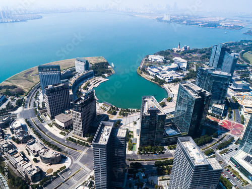 Suzhou City, Dushuhu province China Dushu lake cityscape photo