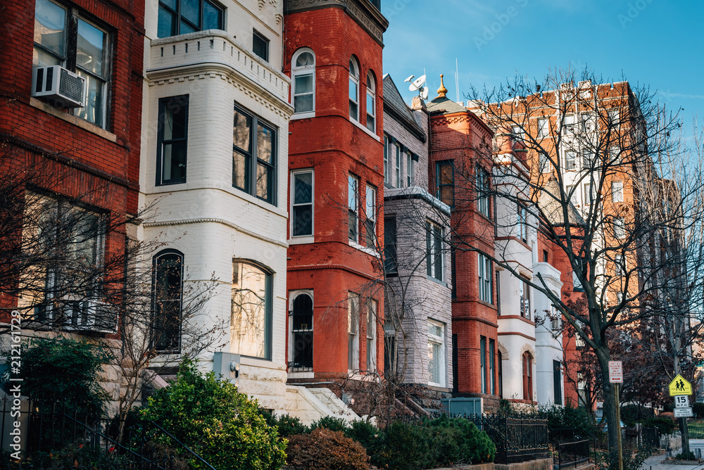 Row houses on 15th Street in Washington, DC.