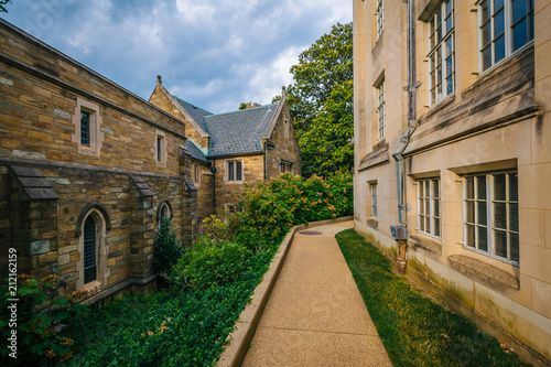 The Sayre House and walkway at Washington National Cathedral, in Washington, DC.