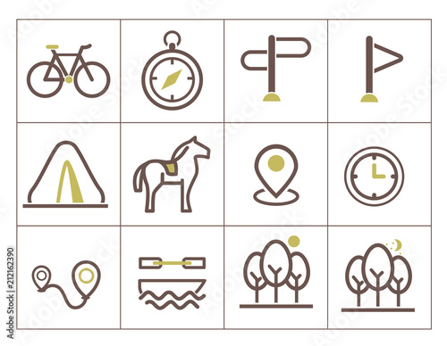 Print icons for ecotourism