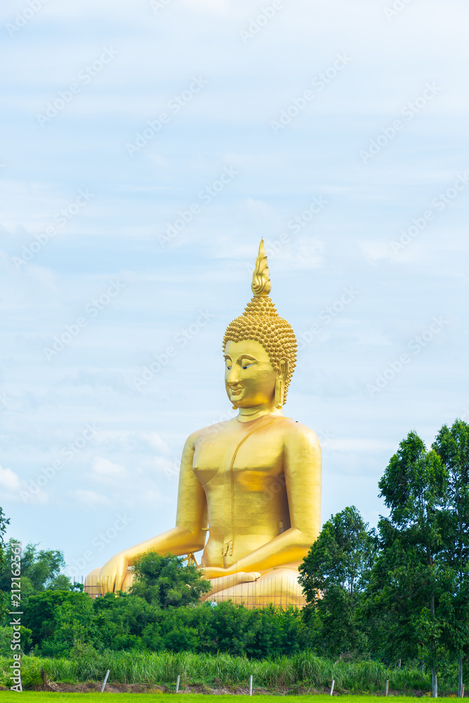 Big Golden Buddha statue at Wat Muang Temple angthong province Big Golden Buddha statue at Wat Muang Temple angthong province