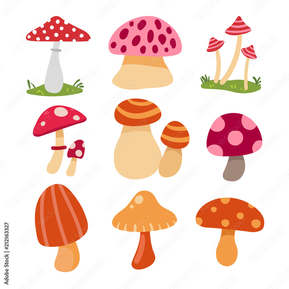 mushroom vector collection design