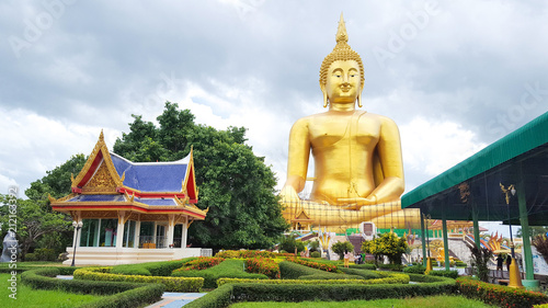 Heaven and Hell Statue at Wat Muang Temple  Ang Thong Province  thailand