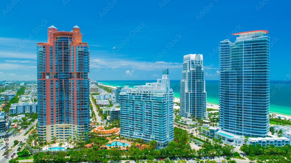 Aerial view of South Beach. Miami Beach. Florida. USA. Aerial view of South Beach. Miami Beach. Florida. USA.