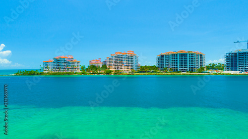 Aerial view of Fisher island, South Beach. Miami Beach. Florida. USA.  © miami2you