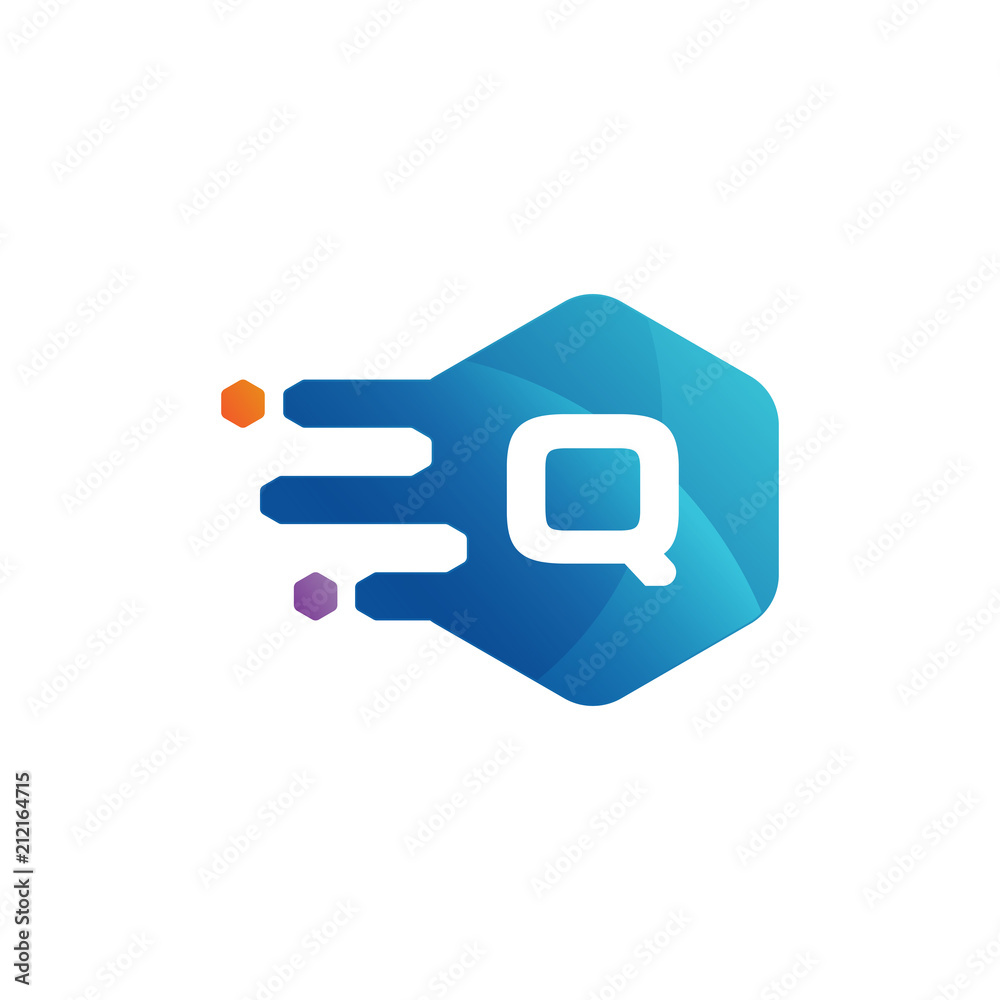 initial letter hexagon rounded logo Stock Vector | Adobe Stock