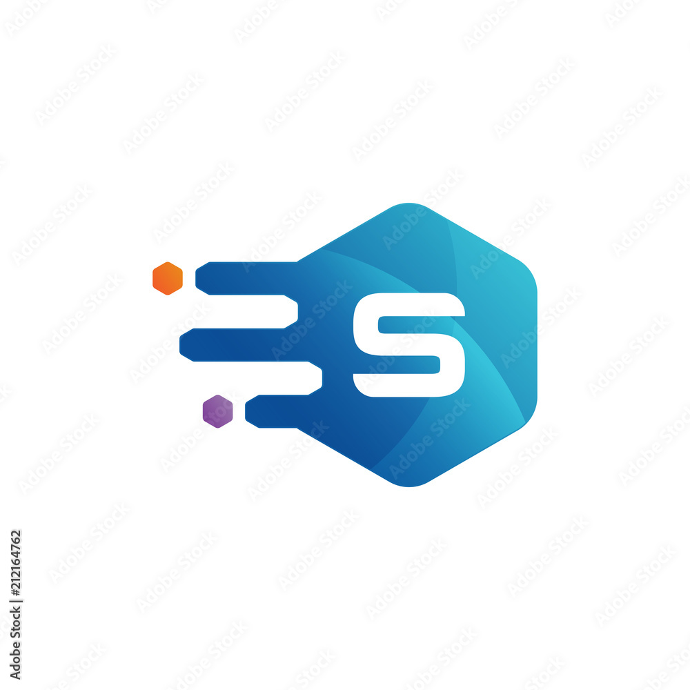 initial letter hexagon rounded logo initial letter hexagon rounded logo