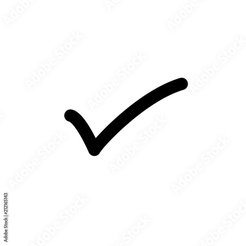 Check mark or tick sign. Easily editable, colorable EPS 8 vector icon isolated on transparent background, No. 2 variant.