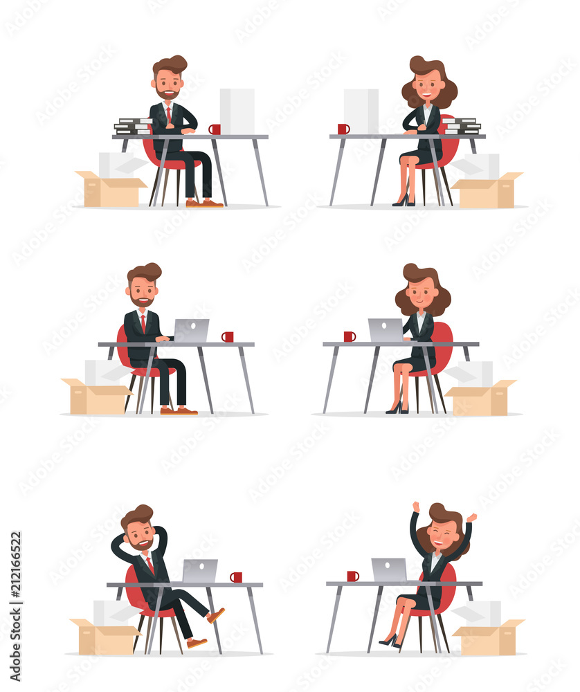 Set of Businessman and Businesswoman character vector design. no13