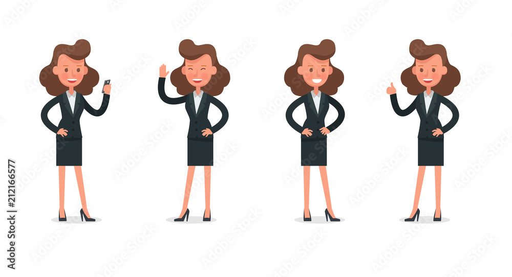Set of Businesswoman character vector design. no2