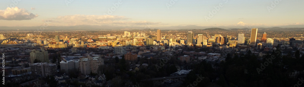Long Panoramic Aerial View of the Greater Metro Portland Oregon Area