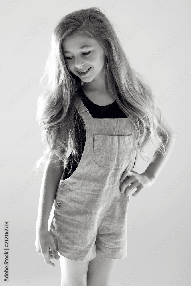 Fototapeta premium The girl is black and white 