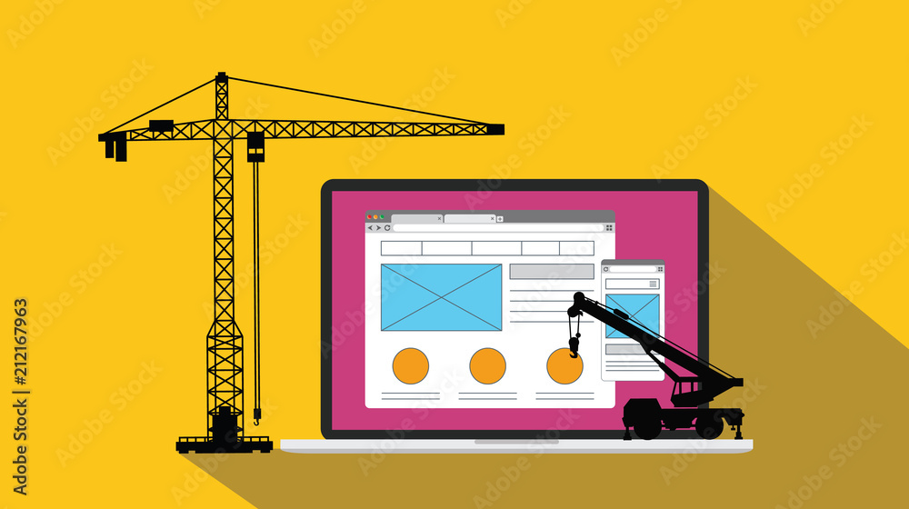 © ribkhan - ux user experience design website apps development and build with crane and laptop