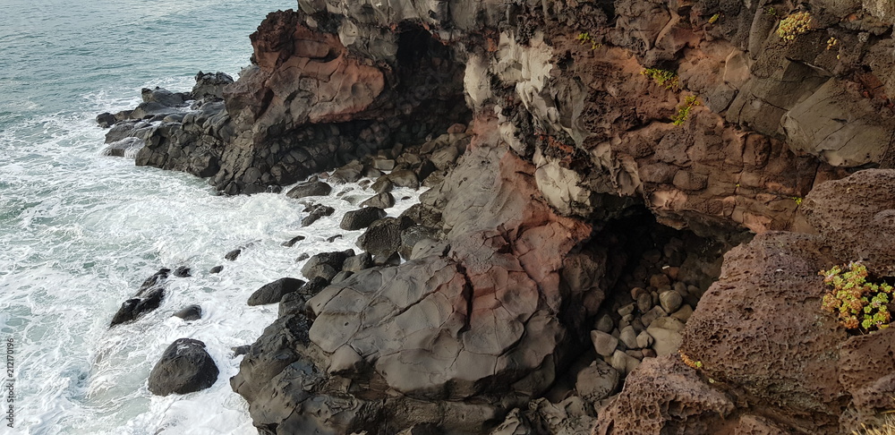 Jeju Island Cliff Waves