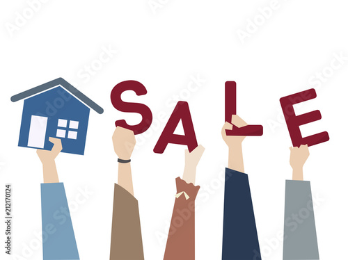 Illustration of a house for sale