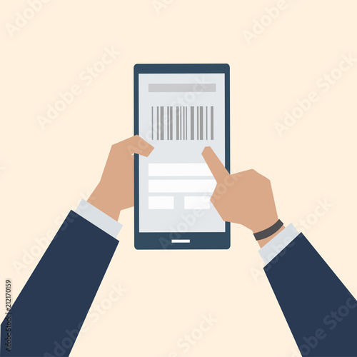 Illustration of barcode online payment