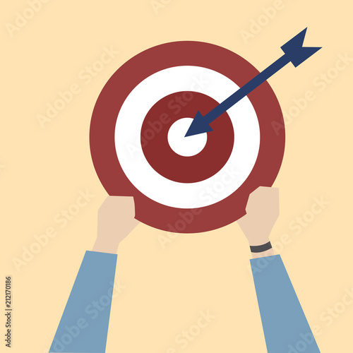 Illustration of dartboard with startup concept