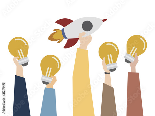 Illustration of startup and creative ideas concept