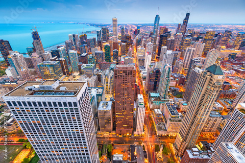 Chicago, Illinois, USA Aerial Cityscape