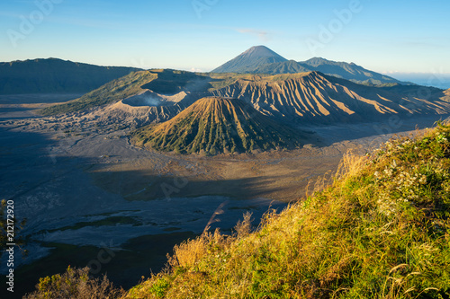 Beautiful landscape of Bromo volcano mountain in a morning, East Java, Indonesia