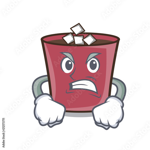 Canvas Print Angry hot chocolate mascot cartoon