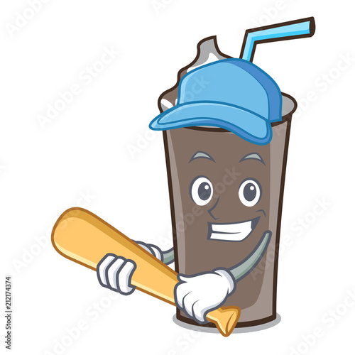 Playing baseball ice chocolate character cartoon