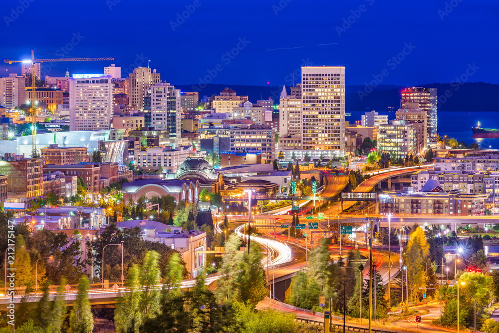 Fototapeta premium Tacoma, Washington, USA Skyline