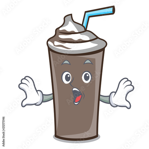 Surprised ice chocolate mascot cartoon