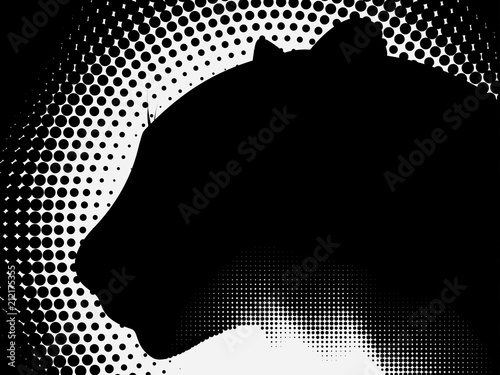  world of wildlife in halftone. jaguar. leopard. panther. puma. lioness. cat
