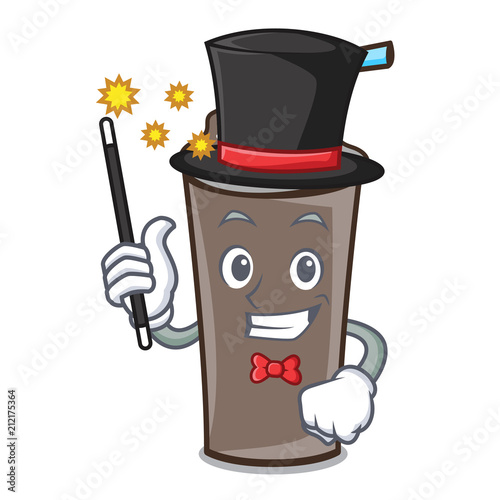 Magician ice chocolate mascot cartoon