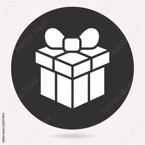 Gift box surprise icon. Birthday present, celebration symbol.