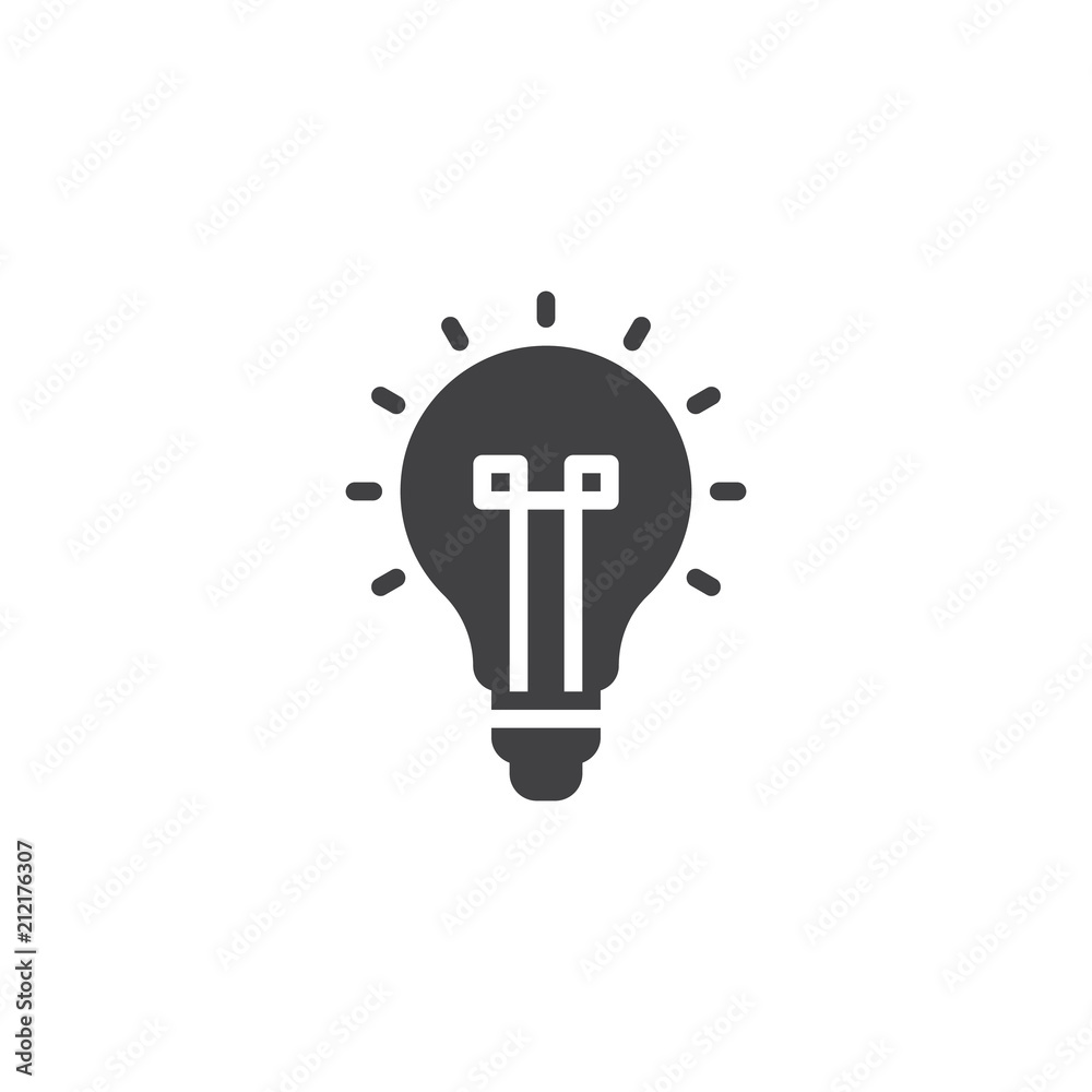 Light bulb vector icon. filled flat sign for mobile concept and web design. Lamp simple solid icon. Idea symbol, logo illustration. Pixel perfect vector graphics Light bulb vector icon. filled flat sign for mobile concept and web design. Lamp simple solid icon. Idea symbol, logo illustration. Pixel perfect vector graphics