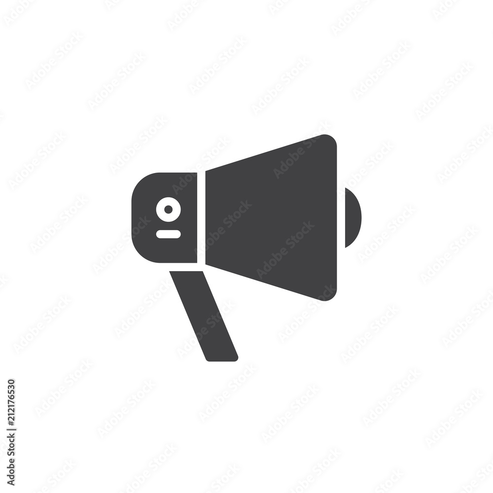 Megaphone vector icon. filled flat sign for mobile concept and web design. Bullhorn simple solid icon. Speaker symbol, logo illustration. Pixel perfect vector graphics Megaphone vector icon. filled flat sign for mobile concept and web design. Bullhorn simple solid icon. Speaker symbol, logo illustration. Pixel perfect vector graphics