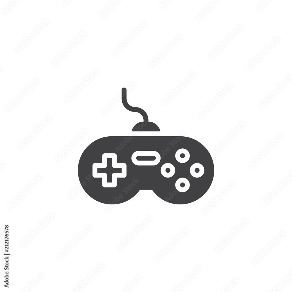Gamepad vector icon. filled flat sign for mobile concept and web design. Game controller simple solid icon. Joystick symbol, logo illustration. Pixel perfect vector graphics