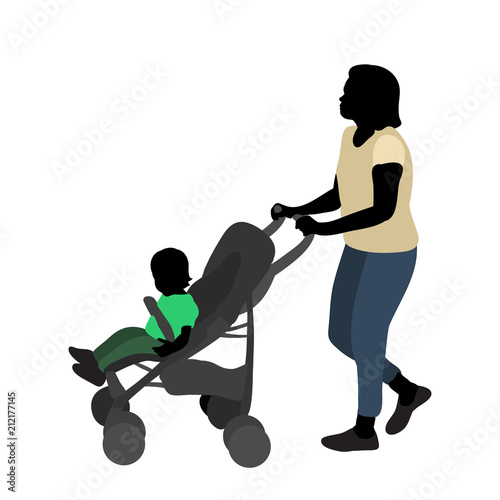 silhouette  mother and child