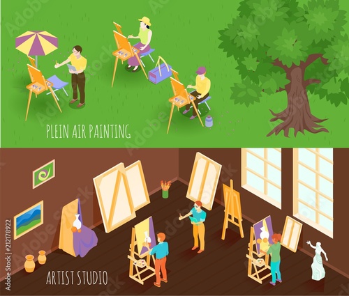 Artist Isometric Banners